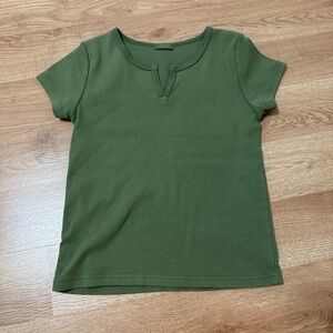 John Galt Green Short Sleeve Top